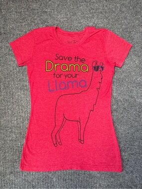 Y2k Pink 'Save the Drama for Your Llama' Graphic Tee
